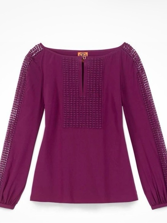 Tory Burch Tops - NEVER WORN Tory Burch Berry Bobble-Front Tunic Blouse